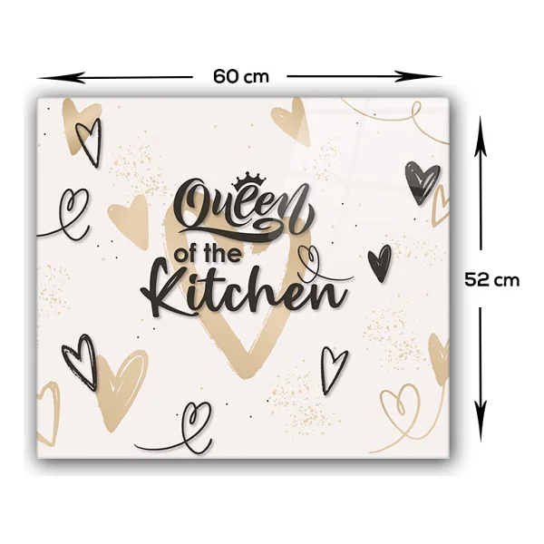 Decorita Cam Ocak Arkası Koruyucu Queen Of The Kitchen - Krem - 52 X 60 Cm - Görsel 3