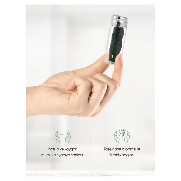 T-Brush Kömür Aromalı Cam Şişe 30 m Diş İpi - Görsel 6
