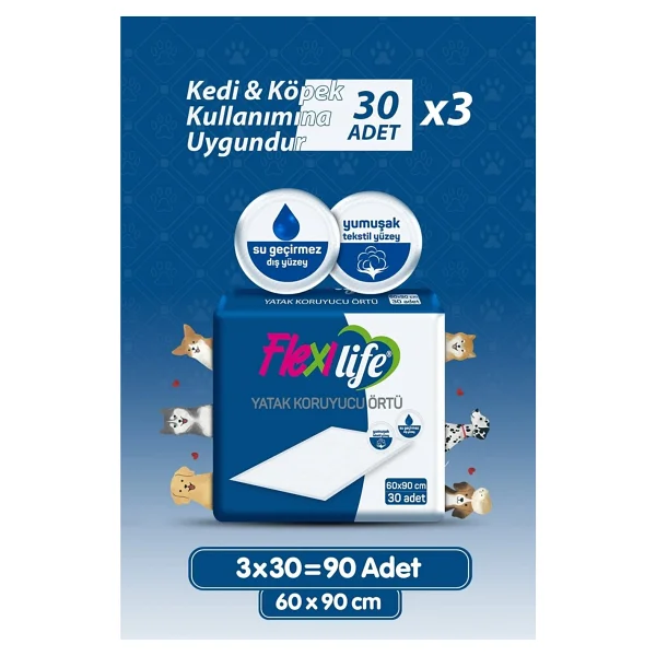 Flexi Flexilife Evcil Hayvan Çiş Pedi Yatak 60x90 Cm 90 Kullanım - Görsel 4