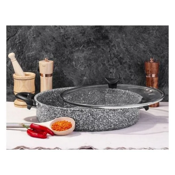 Taç Ultra 32 Cm Basık Granit Tencere - Görsel 6