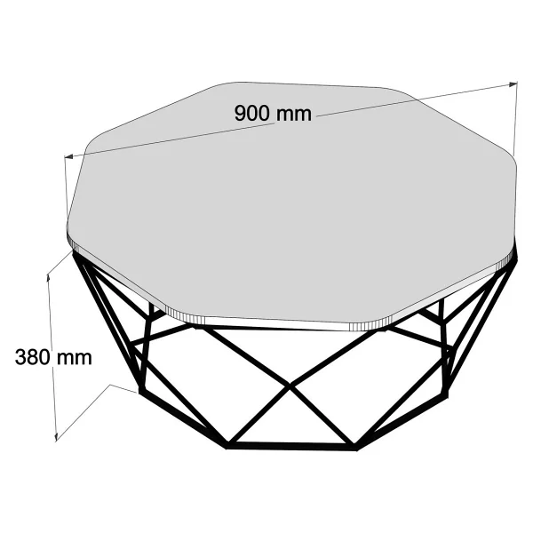 Variant Mobilya Diamond Metal Ayaklı Orta Sehpa - Görsel 2