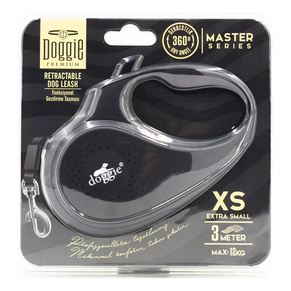 Doggie Master XS Siyah Otomatik Köpek Tasması - Görsel 9