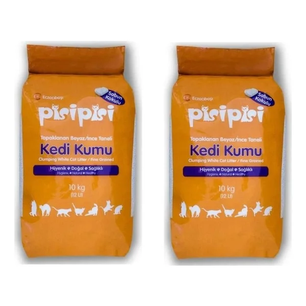 Pisipisi Sabun Kokulu 10 Kg / 12 Lt İnce Taneli Bentonit Kedi Kumu - Görsel 2