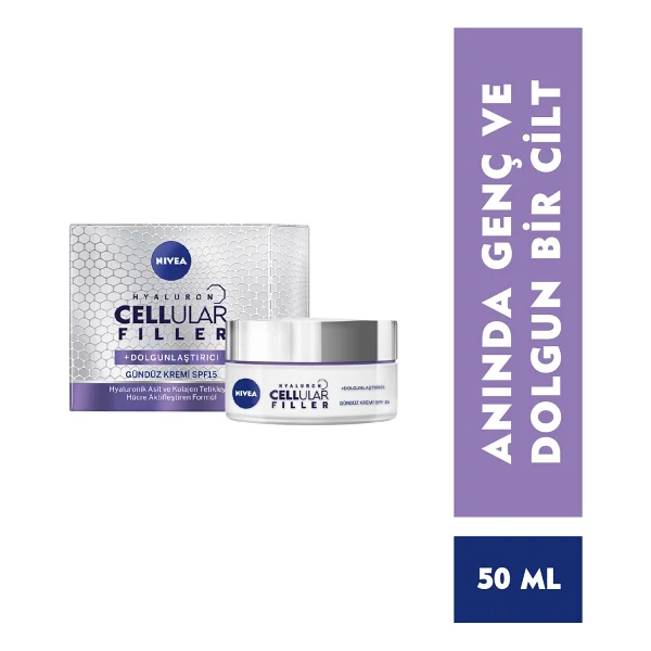 Nivea Hyaluron Cellular Filler Dolgunlaştırıcı Yaşlanma Karşıtı Gündüz Kremi Spf 15 50 Ml - Görsel 4