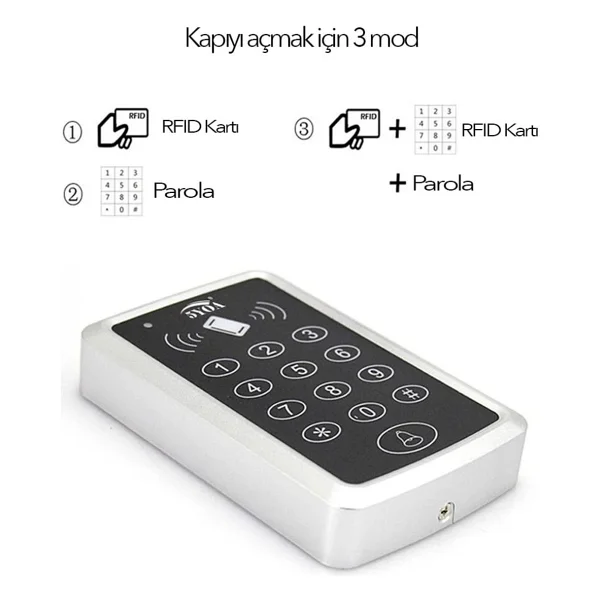Sonex Şifreli Kapı Kilidi - Manyetik Anahtarlık Proximity Anahtarlık 125 Khz - Görsel 3