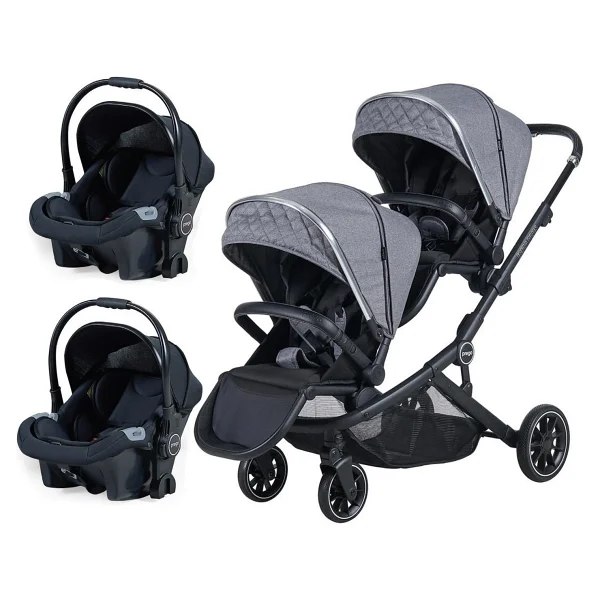 Prego 2223 Ibiza Plus Gri Travel Sistem İkiz Bebek Arabası - Görsel 8