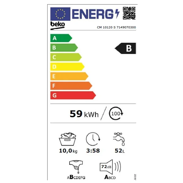 Beko Cm 10120 S 10 Kg 1200 Devir Çamaşır Makinesi - Görsel 5