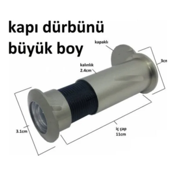 Nobel Kapaklı Kapı Dürbünü Çelik Kapı 60-90 Mm Ayarlanabilir Dürbün Delik Çapı: 25mm - Görsel 2