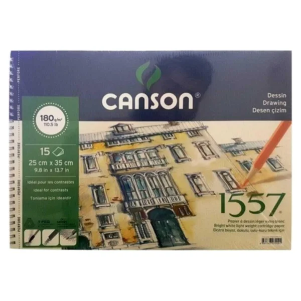 Canson 1557 25x35 180 Gr 15 Yaprak Resim Defteri - Görsel 2