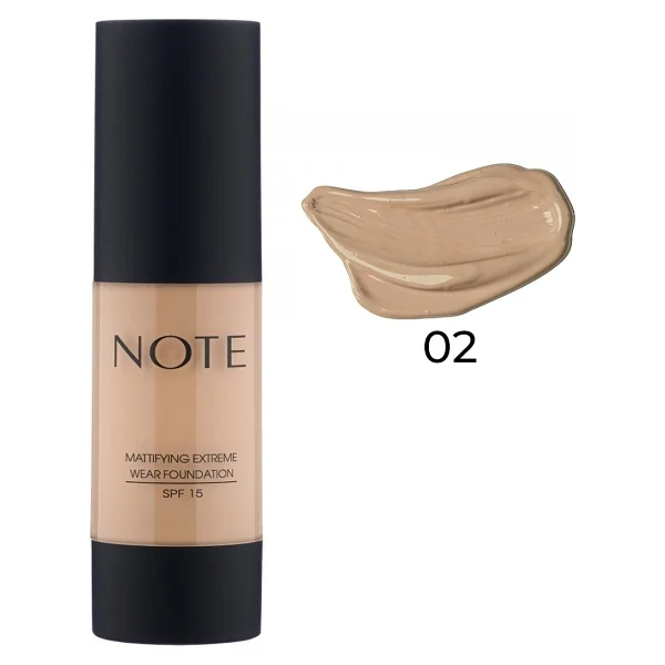 Note Mattifying Extreme Wear Spf 15 02 Natural Beige 35 Ml Likit Fondöten - Görsel 4