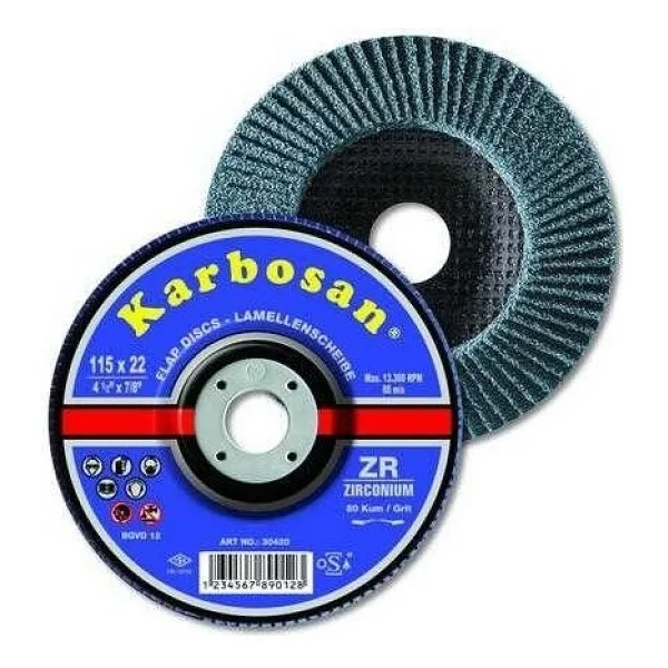 Karbosan Flap Disk 115 Zr 80 Kum Zirkonyum (10 Adet) - Görsel 2