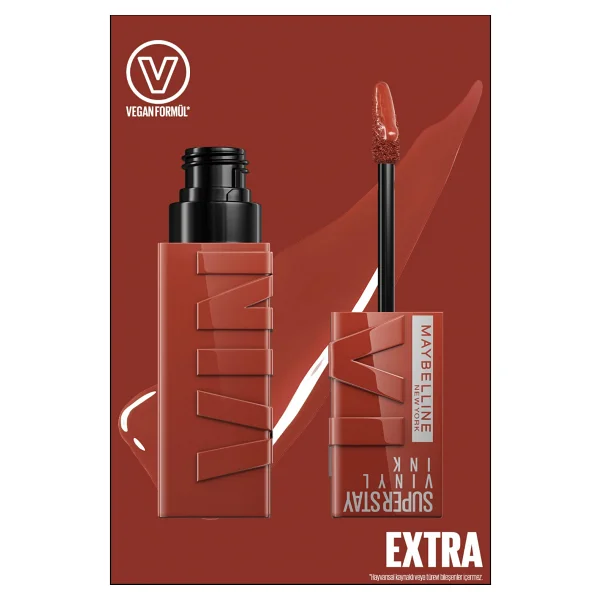 Maybelline New York Super Stay Vinyl Ink Parlak 130 Extra Likit Ruj - Görsel 3