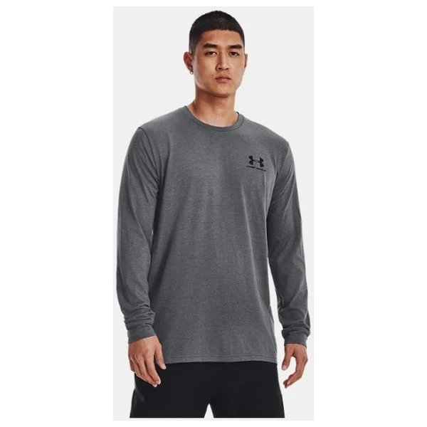 Under Armour Sportstyle Left Chest 1329585 Uzun Kollu Bisiklet Yaka Erkek Tişört - Görsel 6