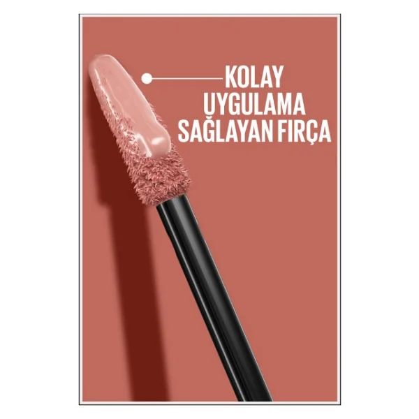 Maybelline New York Super Stay Vinyl Ink Parlak 120 Punchy Likit Ruj - Görsel 2