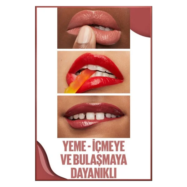 Maybelline New York Super Stay Vinyl Ink Parlak 120 Punchy Likit Ruj - Görsel 3