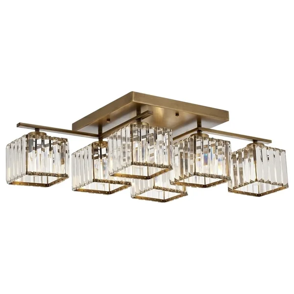 Avonnı Av-60230-6e Eskitme Kaplama Modern Avize, E27, Metal, Kristal, 80x40cm - Görsel 4