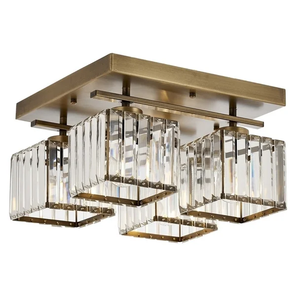 Avonni Avonnı Av-60230-4e Eskitme Kaplama Modern Avize E27 Metal Kristal 40x40cm - Görsel 2