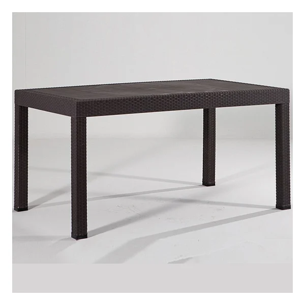 Almina Rattan Masa 70x100 Bahçe Balkon Ve Teras Masası - Kahverengi - Görsel 4
