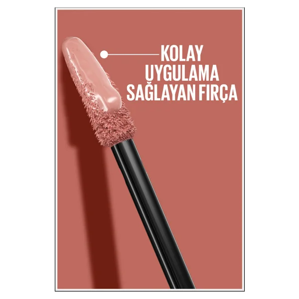 Maybelline New York Super Stay Vinyl Ink Parlak 115 Peppy Likit Ruj - Görsel 2