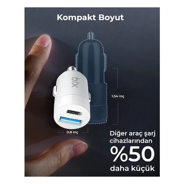 Bix Bxac65c 65 W Beyaz Hızlı Araç Şarj Aleti - Görsel 4