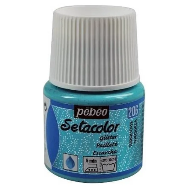 Pebeo Glitter Simli Kumaş Boyası 206 Turquoıse 45 Ml - Görsel 2