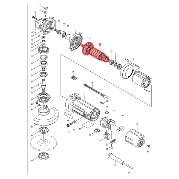 Makita Mga451 Endüvi Rotor Kollektör Ürün Kodu 515609-0 - Görsel 2