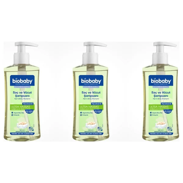 Biobaby Ultra Hassas Bebek Saç Ve Vücut Şampuanı 500 Ml 3 Adet - Görsel 8