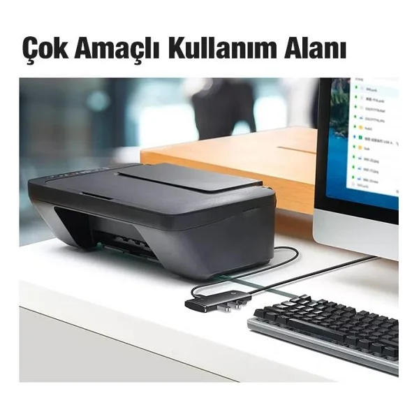 Baseus 0.25cm 5gbps Veri Aktarım 4 Portlu Type-C To USB 3.0 Dönüştürücü Çevirici Hub Tak Çalıştır - Siyah - Görsel 4