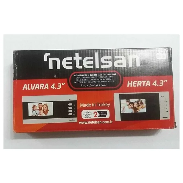 Netelsan Alvara 4.3" Renkli Şube Görüntülü Diafon - Siyah - Görsel 3