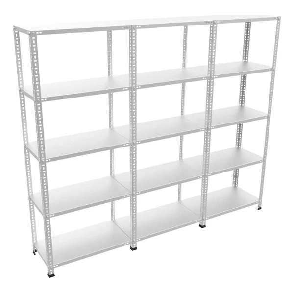 Rafburada 5 Katlı 3'lü Galvaniz Çelik Raf - Depo, Arşiv, Kiler, Dosya, Market Rafı - 31x60 Cm-200 Cm-0.70 Mm - 31 X 180 X 200 Cm - Görsel 10