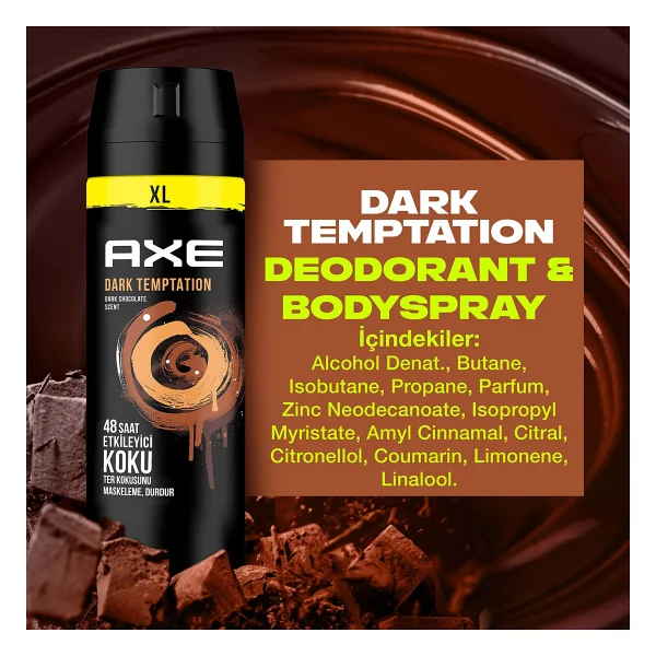 Axe Dark Temptation XL 200 Ml Erkek Deodorant - Görsel 10