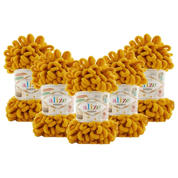 Alize Puffy El Örgü Ipi 597 Tarçın 5'li Paket - Görsel 7
