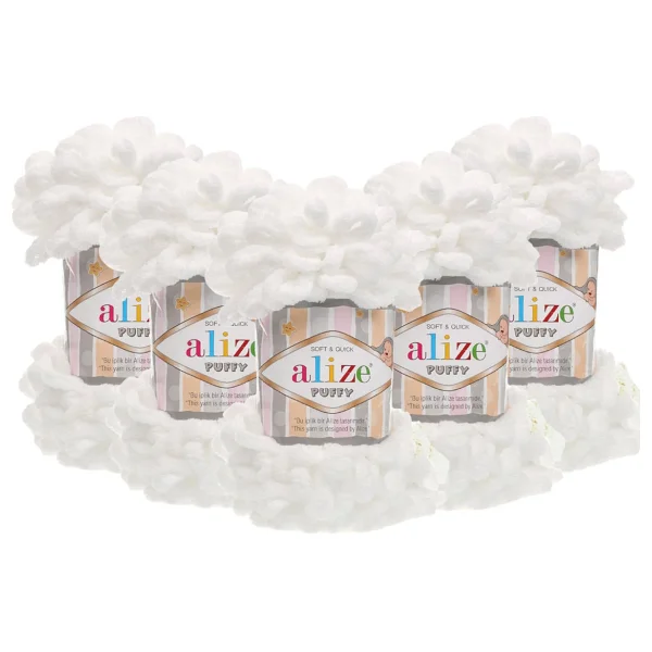 Alize Puffy El Örgü Ipi 597 Tarçın 5'li Paket - Görsel 6