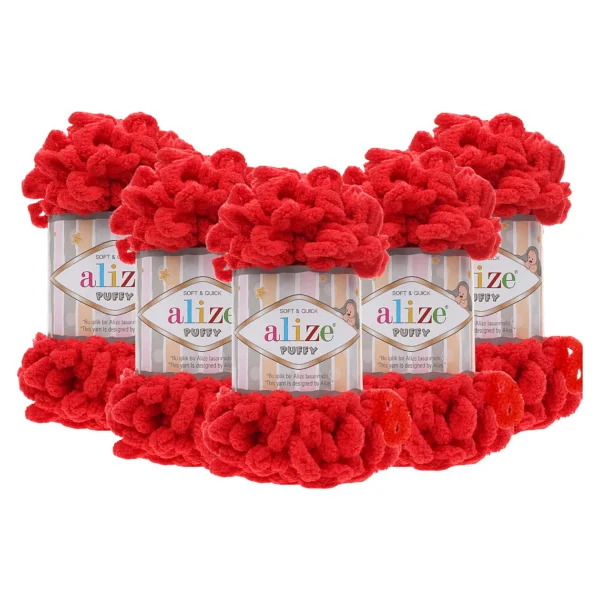 Alize Puffy El Örgü Ipi 597 Tarçın 5'li Paket - Görsel 3