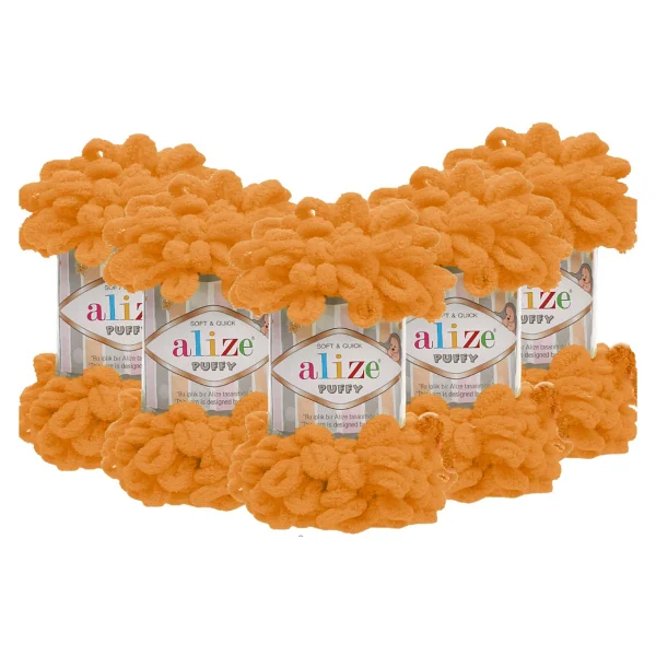 Alize Puffy El Örgü Ipi 597 Tarçın 5'li Paket - Görsel 8