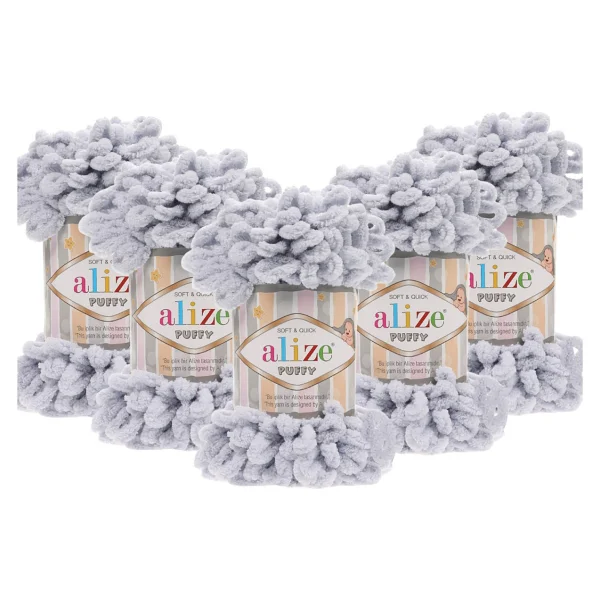 Alize Puffy El Örgü Ipi 597 Tarçın 5'li Paket - Görsel 2