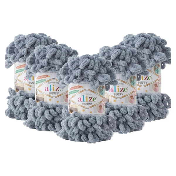 Alize Puffy El Örgü Ipi 597 Tarçın 5'li Paket - Görsel 4