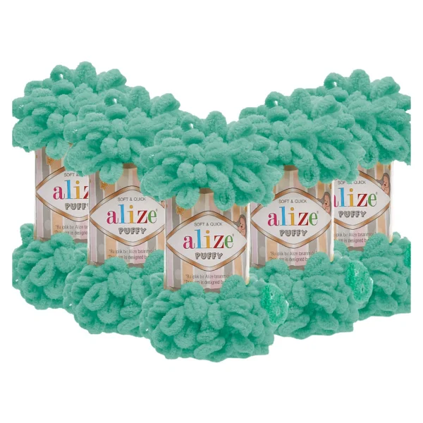 Alize Puffy El Örgü Ipi 597 Tarçın 5'li Paket - Görsel 6