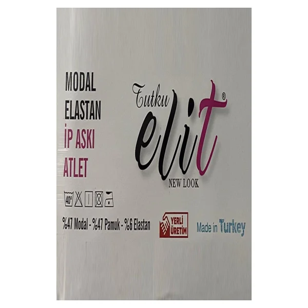 Tutku Elit Kadın Modal Likralı Ip Askılı Atlet 2001- 3 Adet - Siyah - Görsel 4