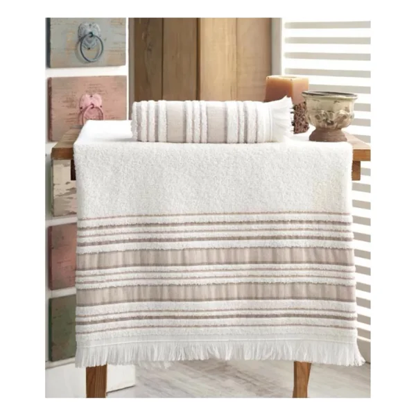 Louis Marie Banyo Havlu Takımı 70 X 140 Cm Ve 50 X 90 Cm Kahve - Kahverengi - Görsel 5