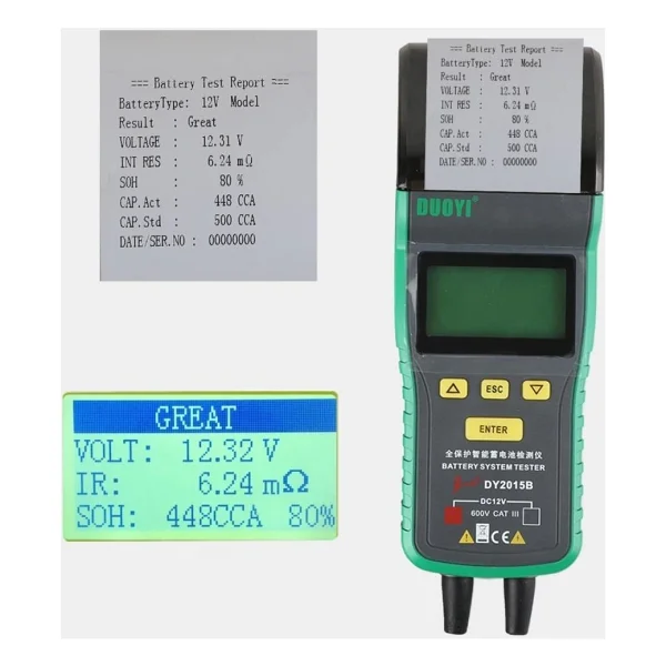 Duoyi Dy2015b 12 V Termal Yazıcılı Akü Test Cihazı - Görsel 6