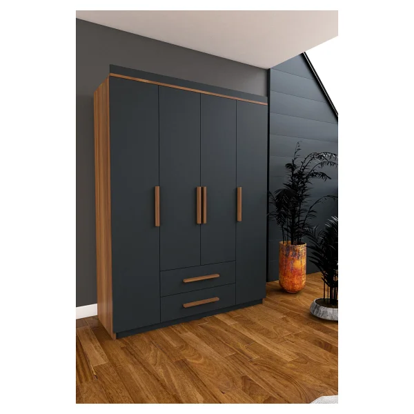 Metalia Perla Lüx Gm 817 2 Çekmeceli 4 Kapaklı Gardırop - Görsel 2
