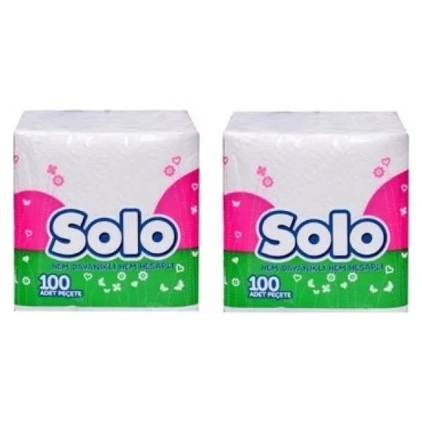 Solo 100'lü 2 Adet Kağıt Peçete - Görsel 2