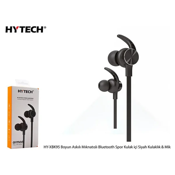Hytech Hy-Xbk95 Boyun Askılı Mıknatıslı Mikrofonlu Spor Kulak İçi Bluetooth Kulaklık - Görsel 3