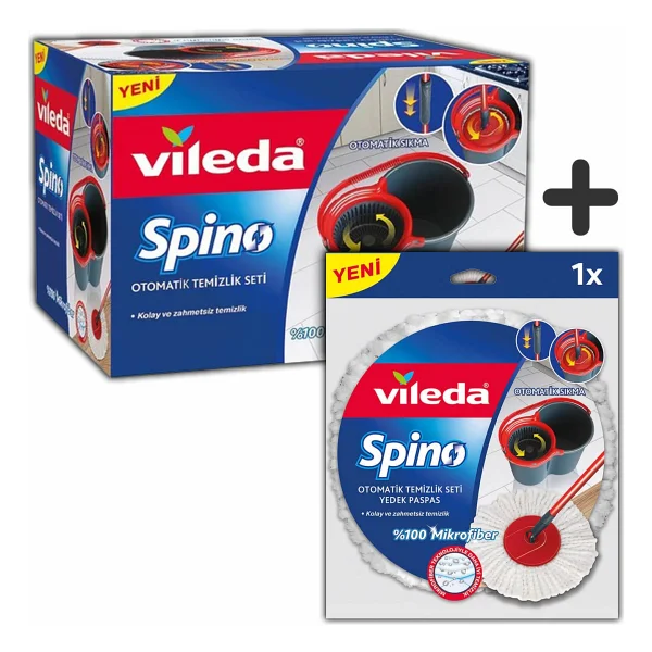 Vileda Spino Otomatik Temizlik Seti + Yedek Paspas - Görsel 2