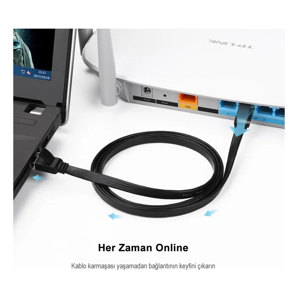 Ugreen 11265 Flat U/Ftp 10 M Cat7 Patch Kablo - Görsel 5