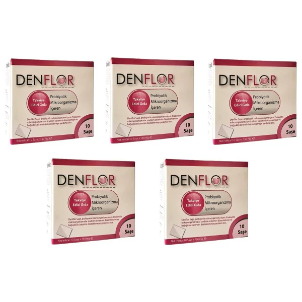 Denflor Probiyotik 10 Şase - 5'li Paket Yetişkinler İçin Tutti Frutti Aromalı Takviye Edici Gıda - Görsel 3