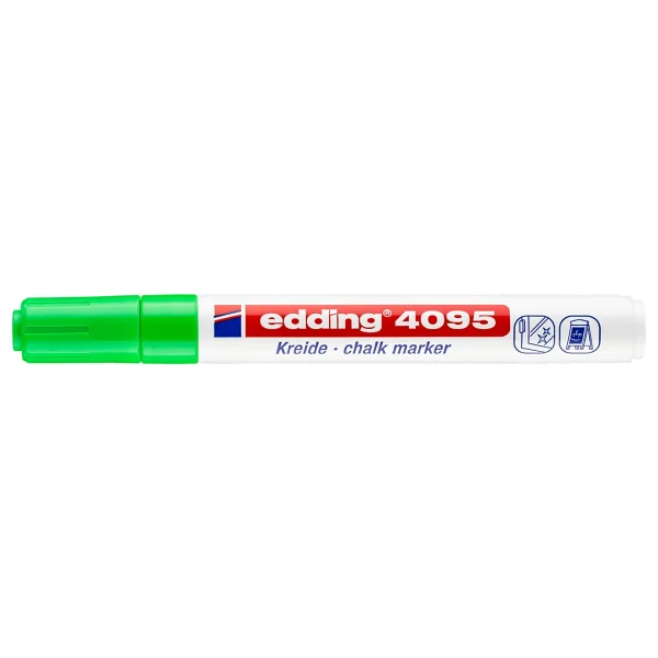 Edding 4095 Tahta Ve Cam İçin 2-3 Mm Yuvarlak Uç Likit Tebeşir Kalemi Açık Yeşil - Görsel 8