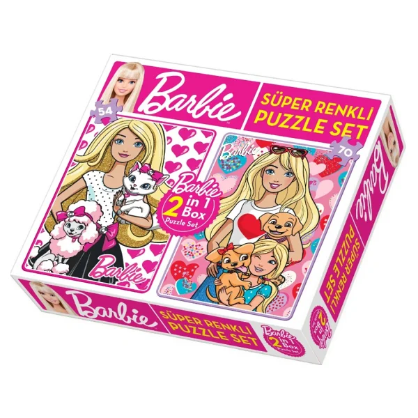 Diytoy Barbie Süper Renkli 2 İn 1 54+70 Parça Puzzle 1542 - Görsel 4