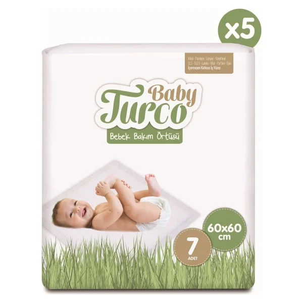 Baby Turco 60x60 Cm 7'li 5 Paket Bebek Bakım Örtüsü - Görsel 2